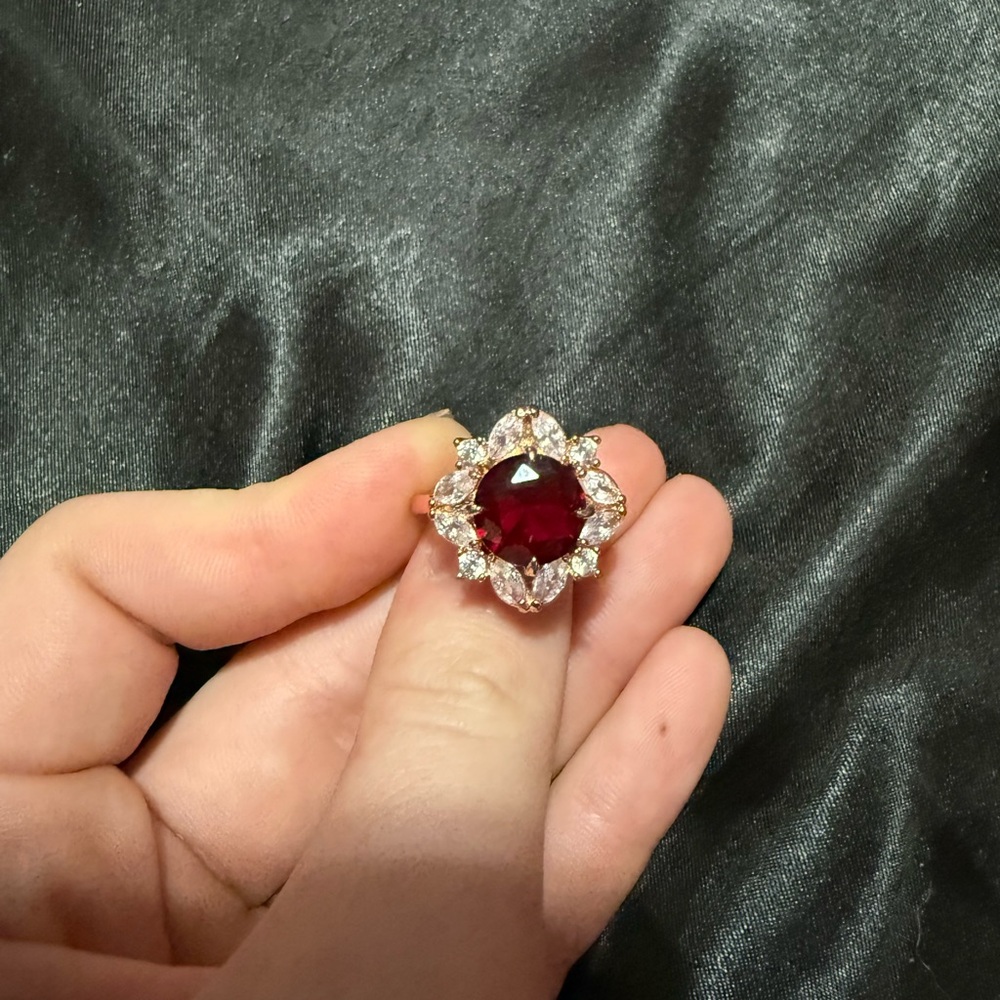 Red And Rose Gold Ring